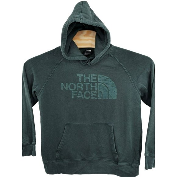 The North Face Hoodie Women's Medium Green Half Dome Logo Sweatshirt Pullover - Picture 4 of 9